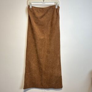 Boho Brown Column Skirt
